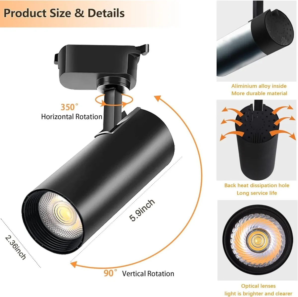 Brightened Track Lighting Heads and Rails Kit 20W - Image 4