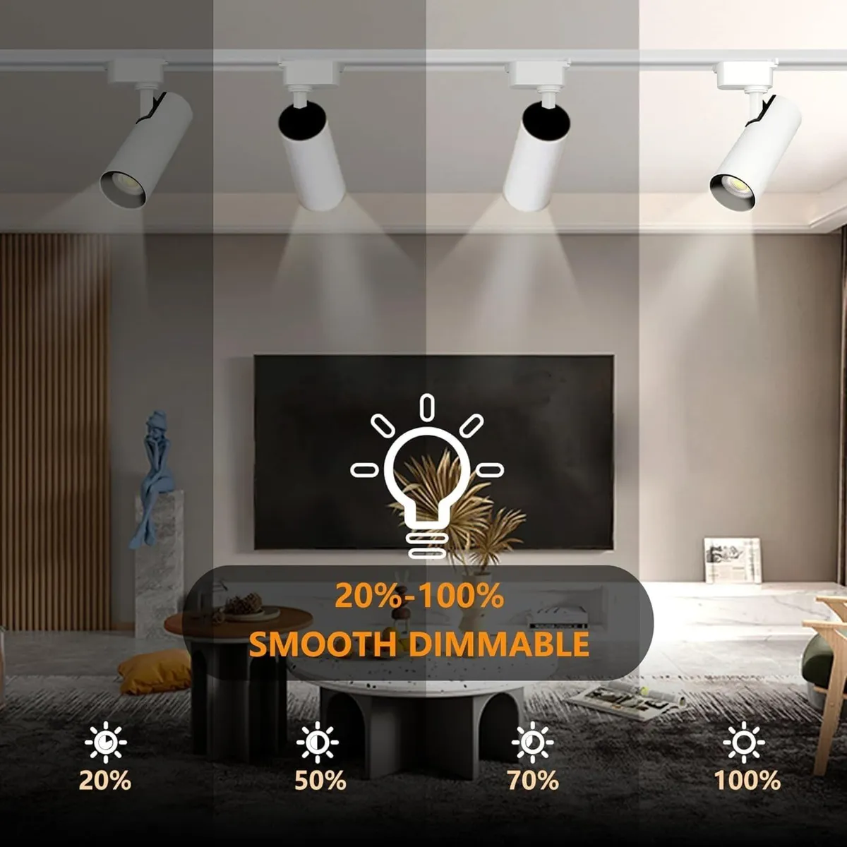 Brightened Track Lighting Heads and Rails Kit 20W - Image 3