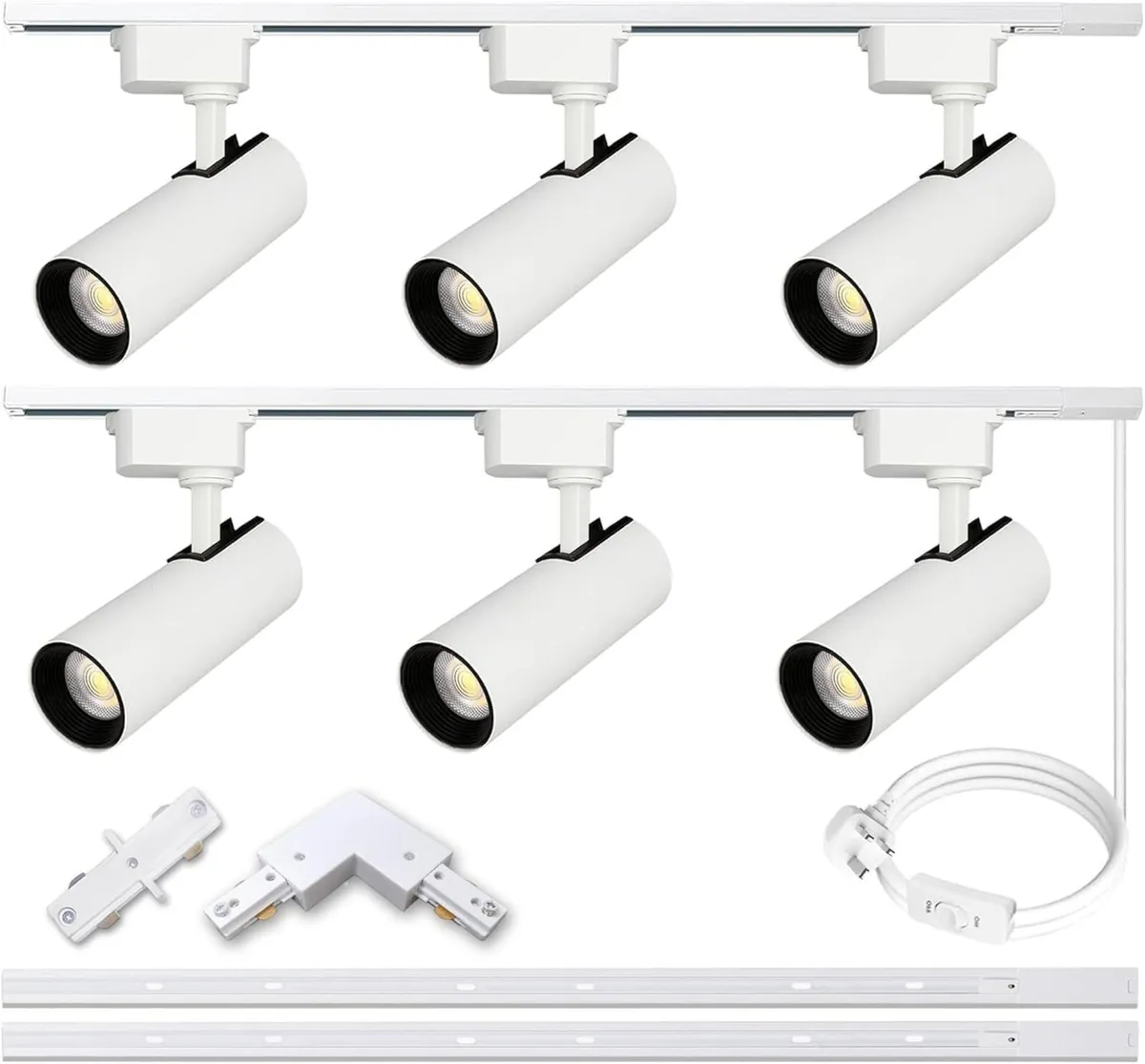 Brightened Track Lighting Heads and Rails Kit 20W - Image 1