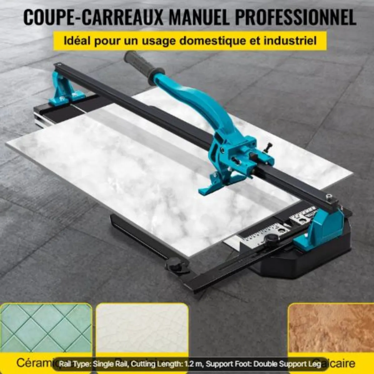 47 Inch Tile Cutter Single Rail Double Brackets - Image 2