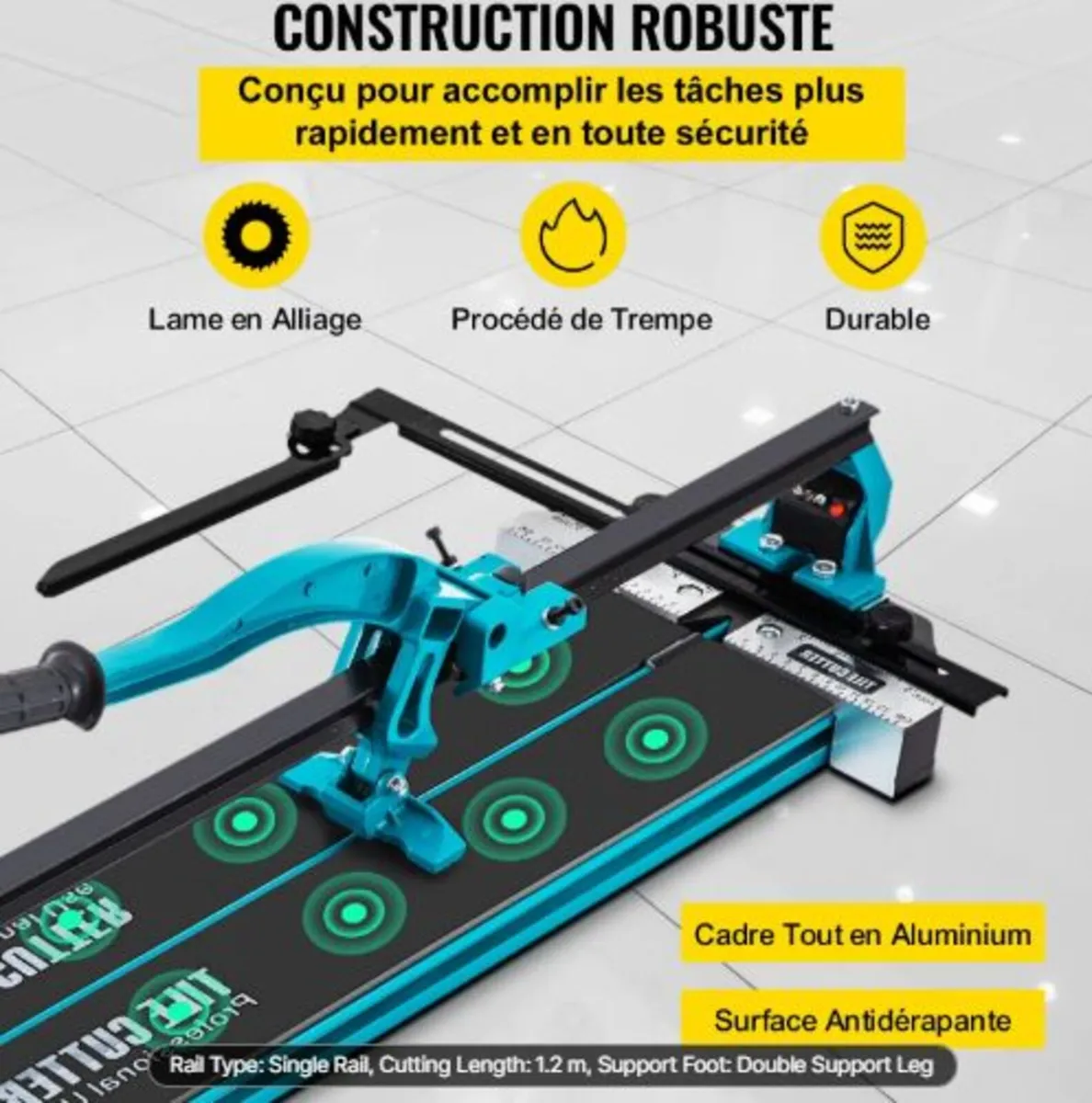 47 Inch Tile Cutter Single Rail Double Brackets - Image 3