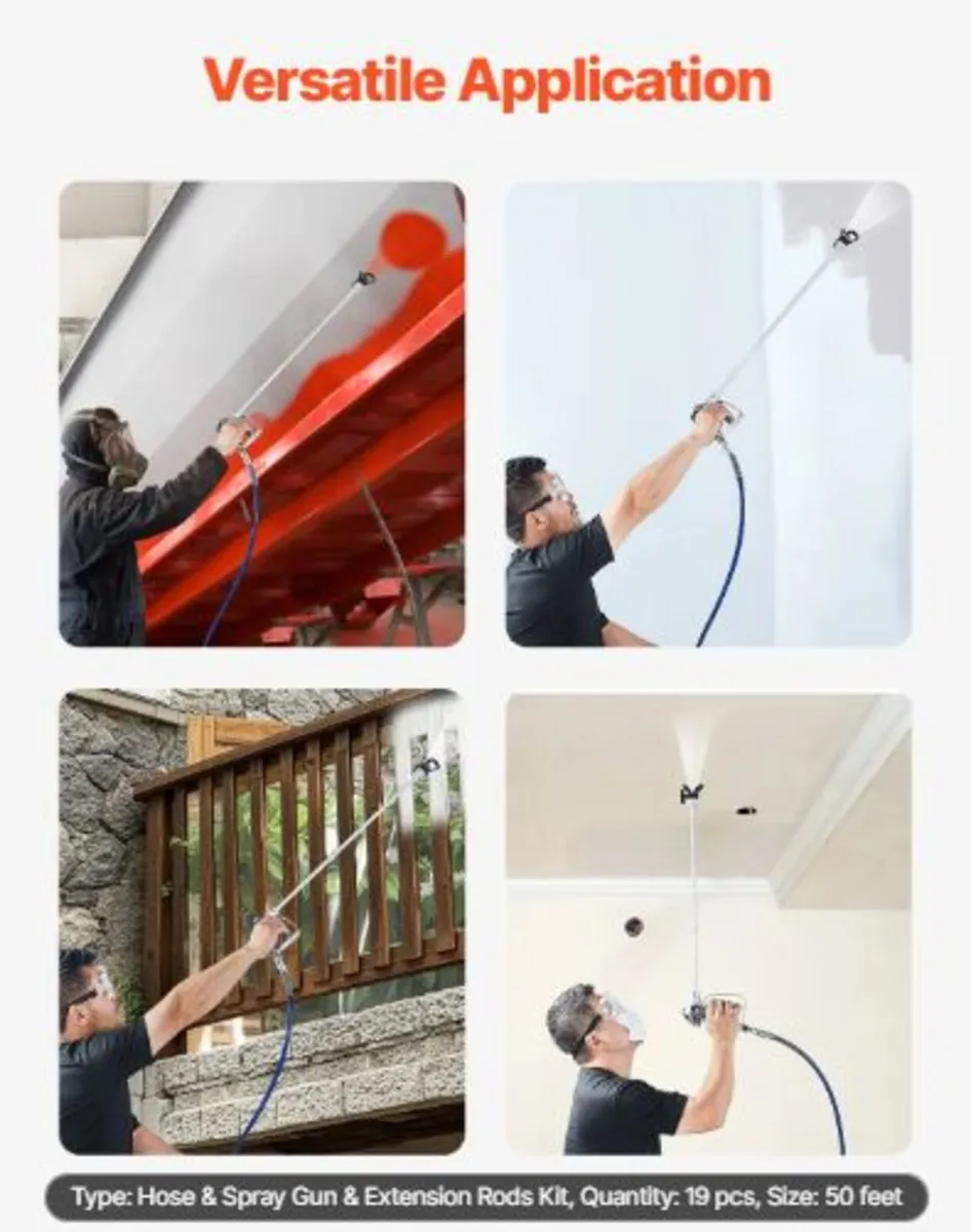 Airless Paint Spray Gun and Hose Kit, 3600PSI - Image 4