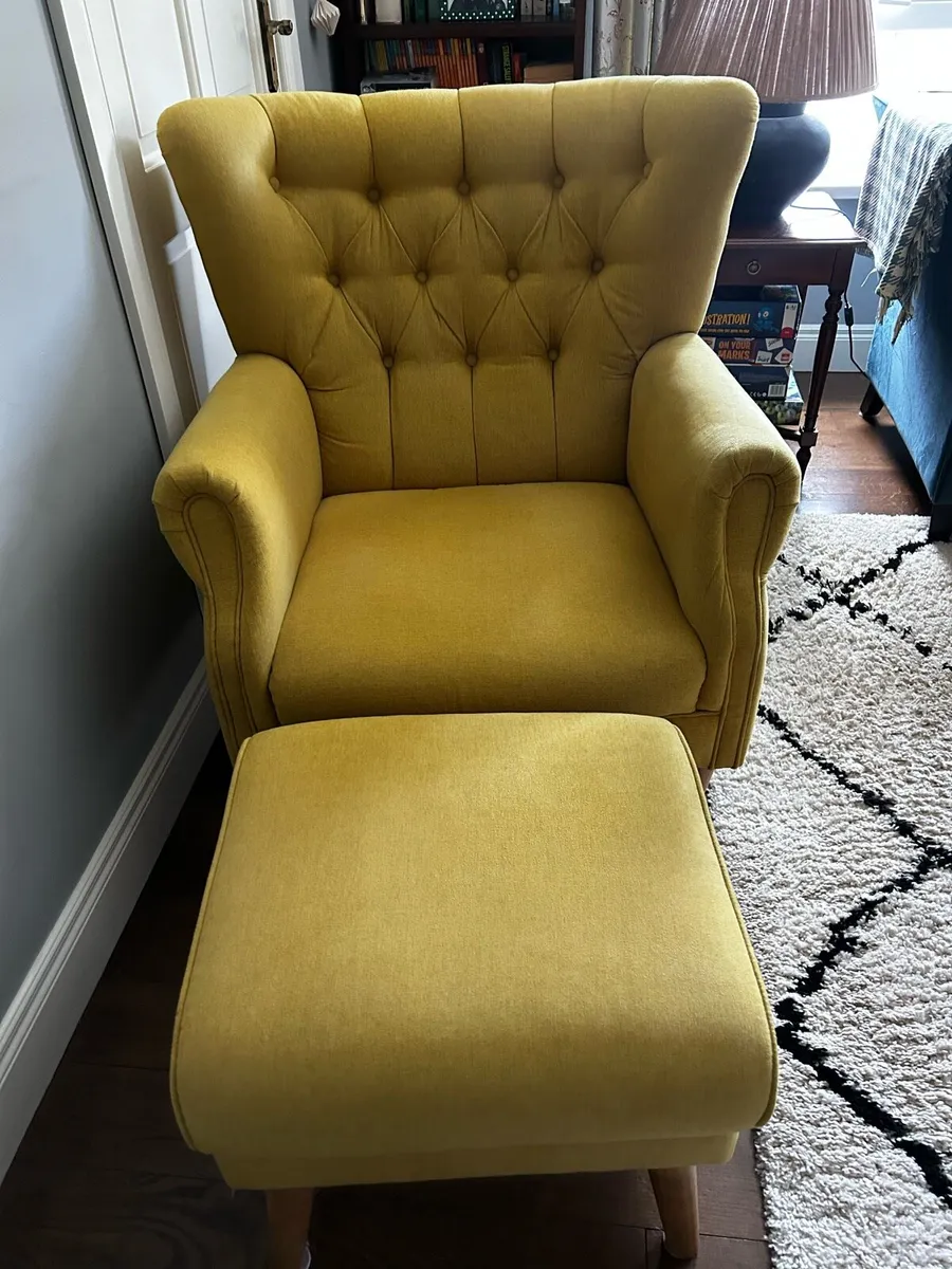 Armchair and footstool - Image 3
