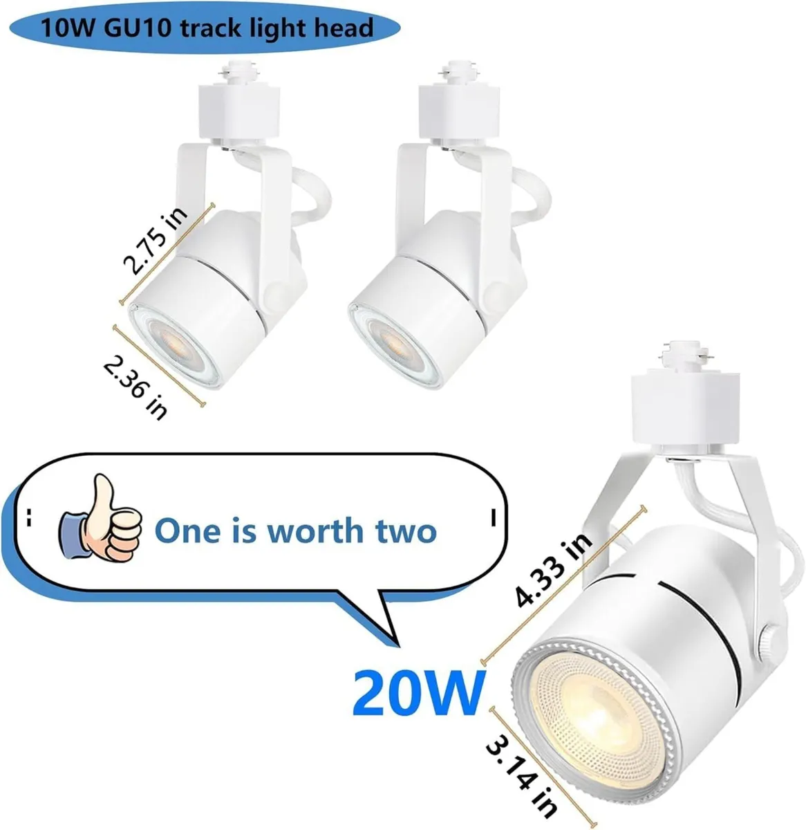 LED Track Lighting Heads Kit Dimmable PAR20 - Image 3