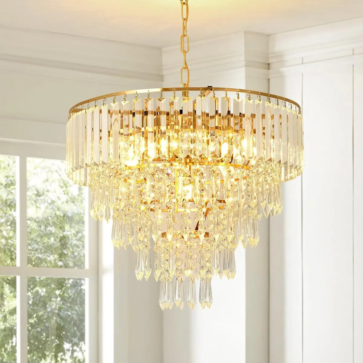 Modern Crystal Chandelier Φ50cm Gold Pendant - Image 1