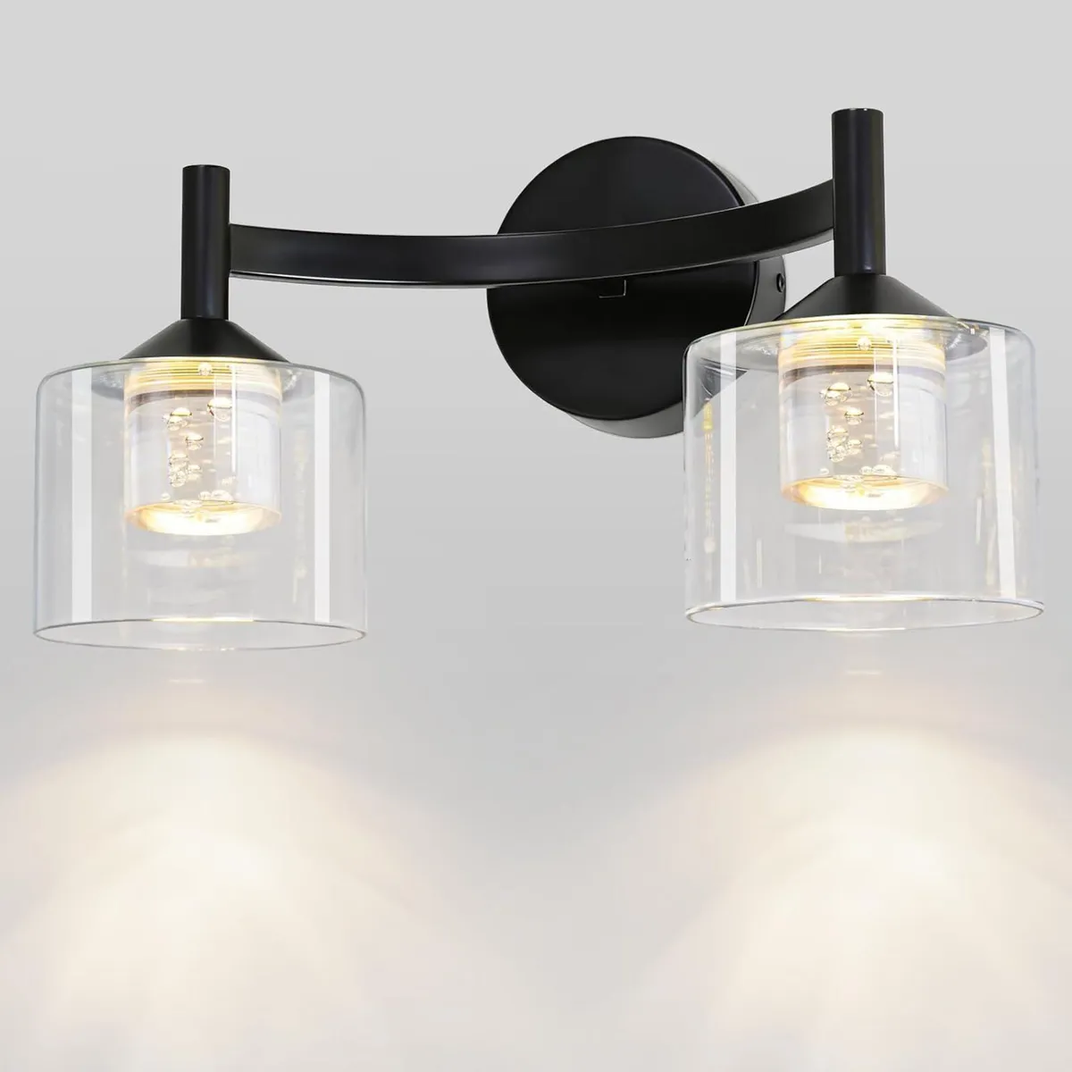 2-Light Wall Sconces Vanity Light with Clear - Image 1