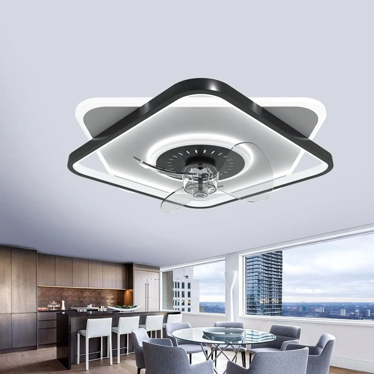 Low Profile Ceiling Fans with Lights and Remote - Image 1