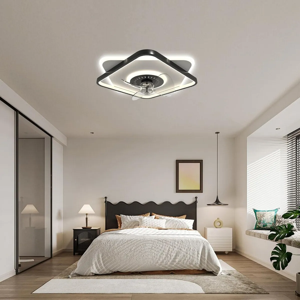 Low Profile Ceiling Fans with Lights and Remote - Image 2