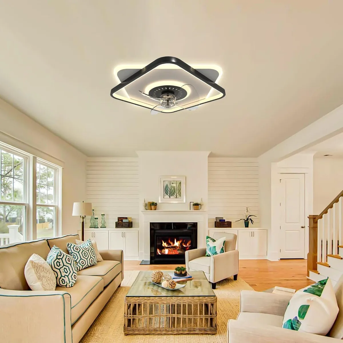 Low Profile Ceiling Fans with Lights and Remote - Image 3