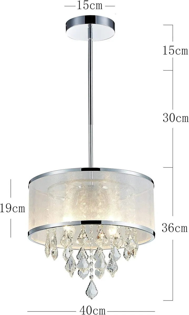 Modern Pendant Crystal Drum Chandelier Lighting - Image 2