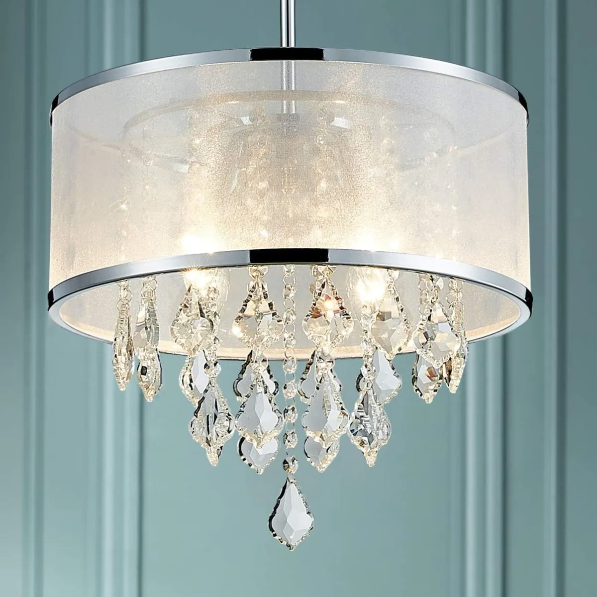 Modern Pendant Crystal Drum Chandelier Lighting - Image 1
