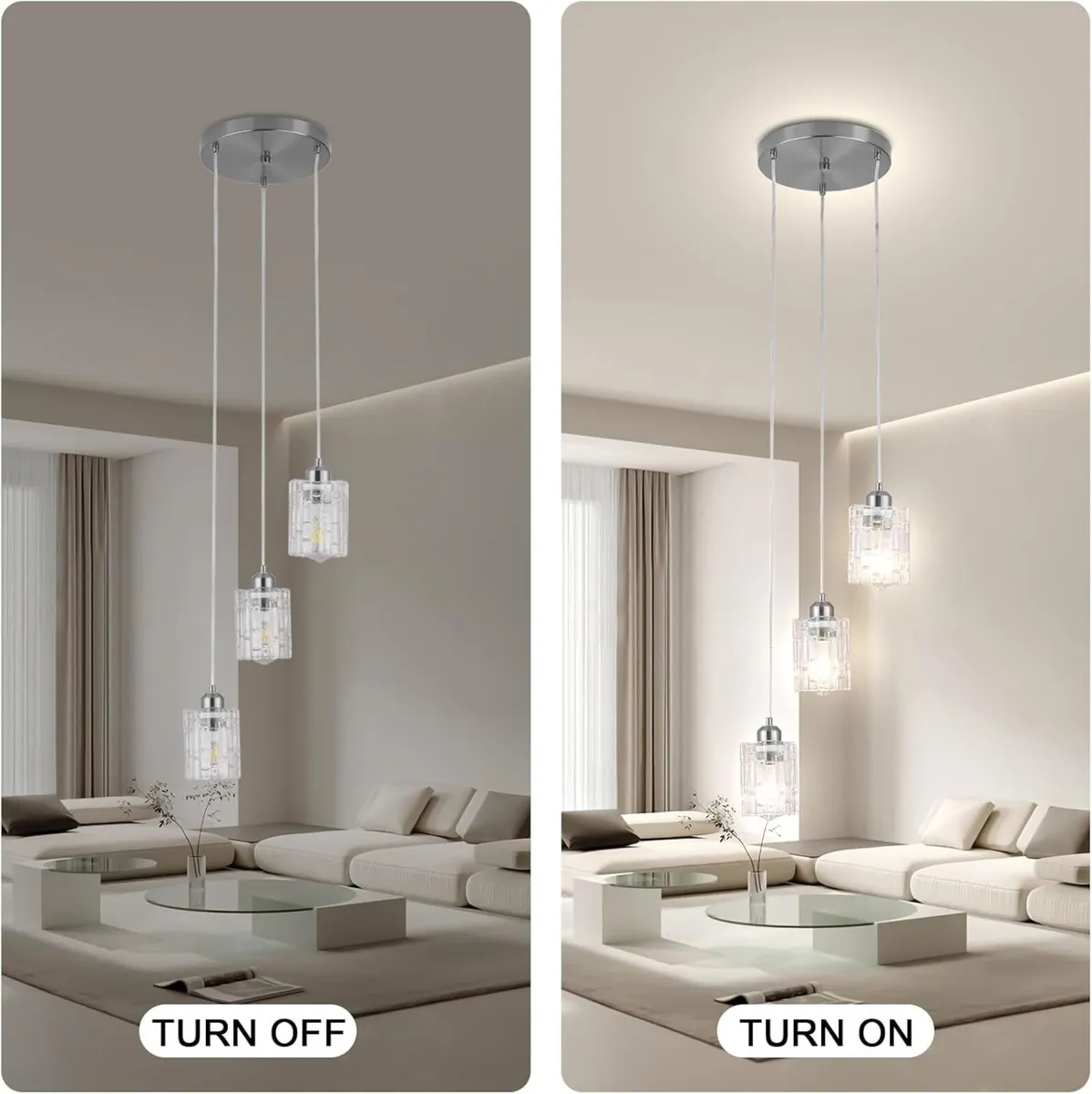 Glass Ceiling Pendant Light Fixture Modern - Image 4