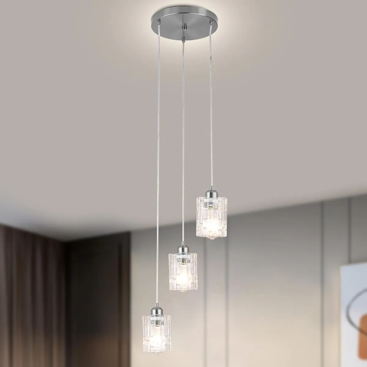 Glass Ceiling Pendant Light Fixture Modern - Image 1