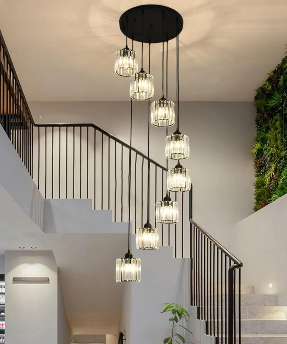 Long Chandeliers for High Ceilings Modern Crystal - Image 1