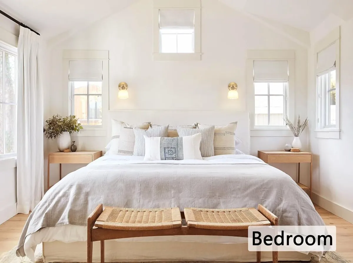 Vintage Wall Lights Set of 2 Lamps Indoor Gold - Image 2