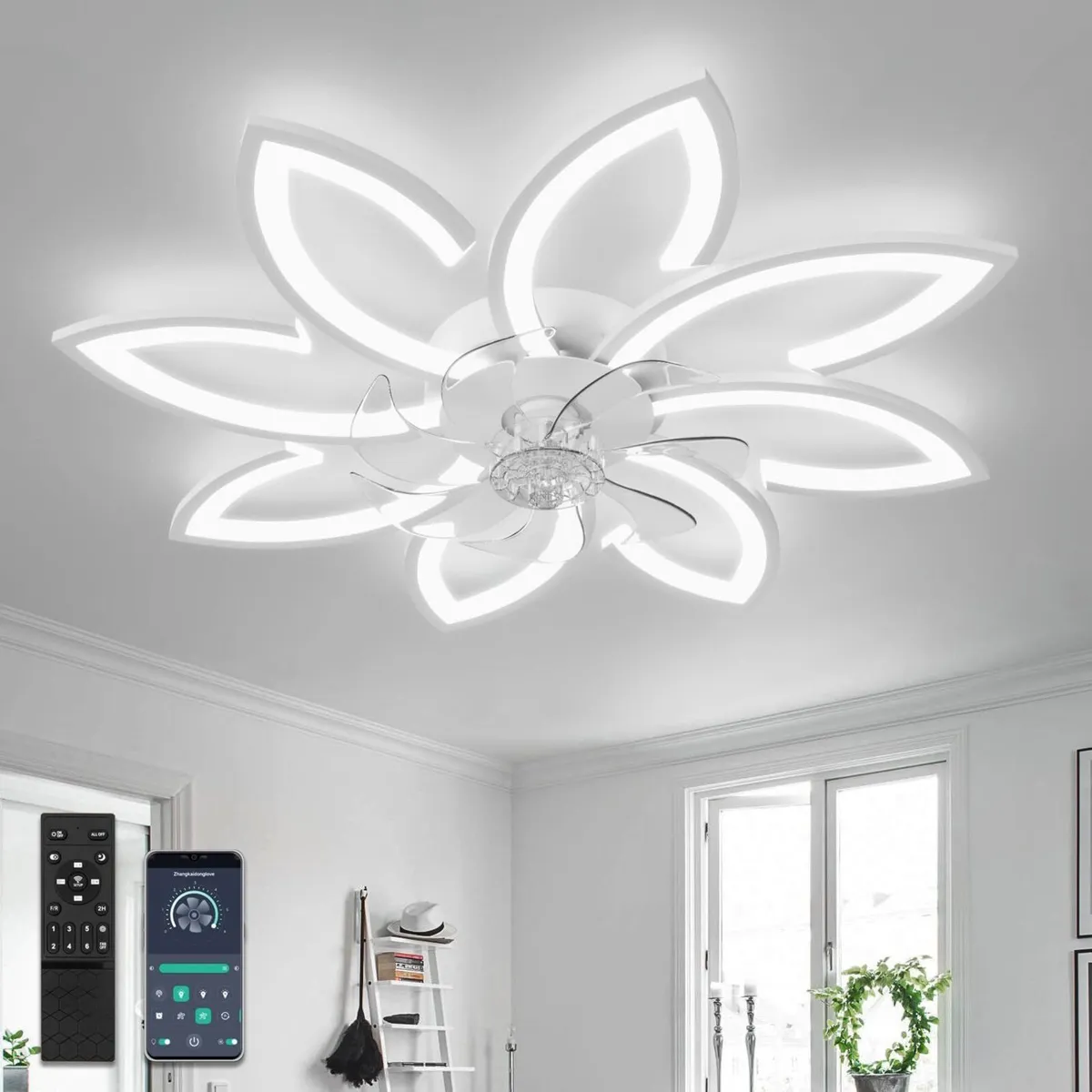 35.4 Ceiling Fans with Lights and Remote Led - Image 1
