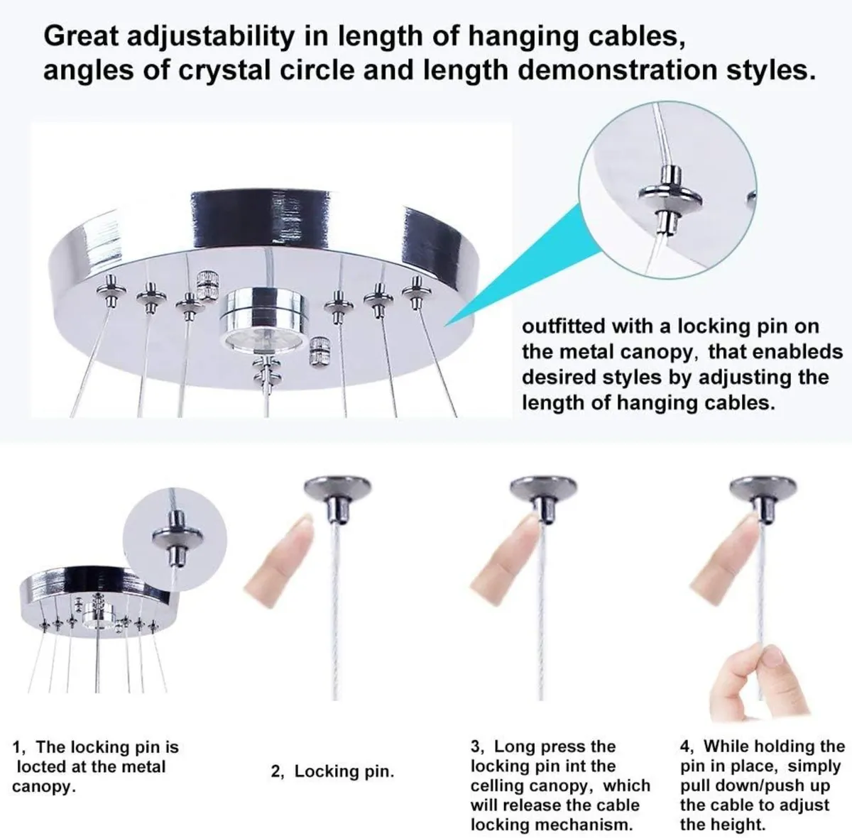 Dixun LED Chandeliers Modern Ceiling Light - Image 3