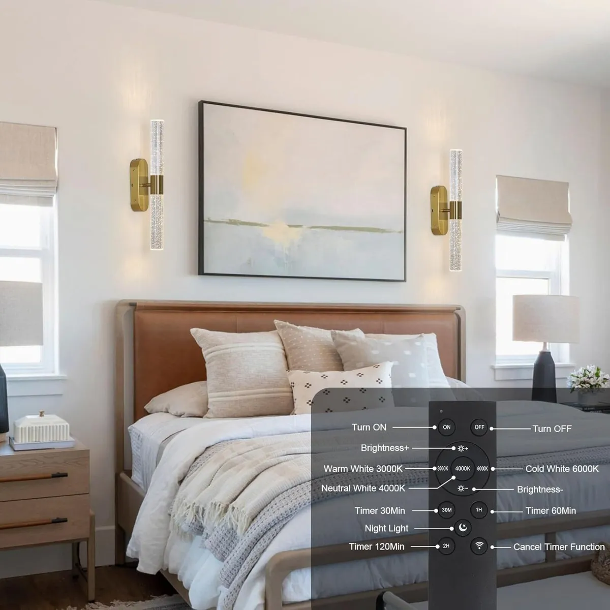 Rechargeable Wall Lights Set of 2 Battery - Image 4