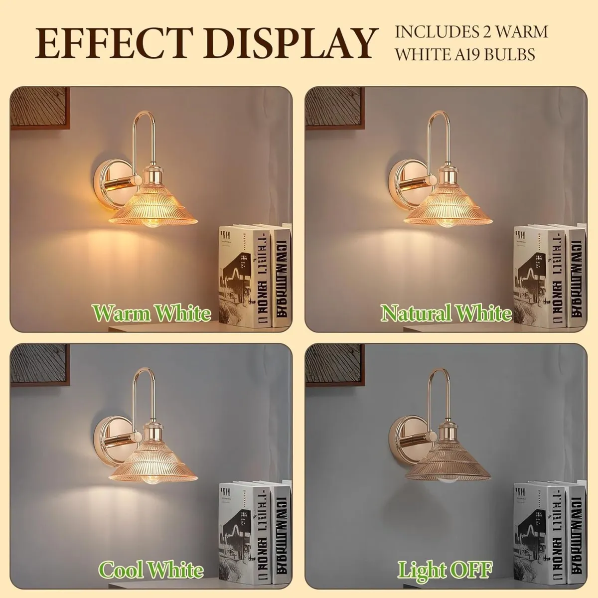 Wall Sconce Set of 2 Gold Vintage Light Fixtures - Image 2