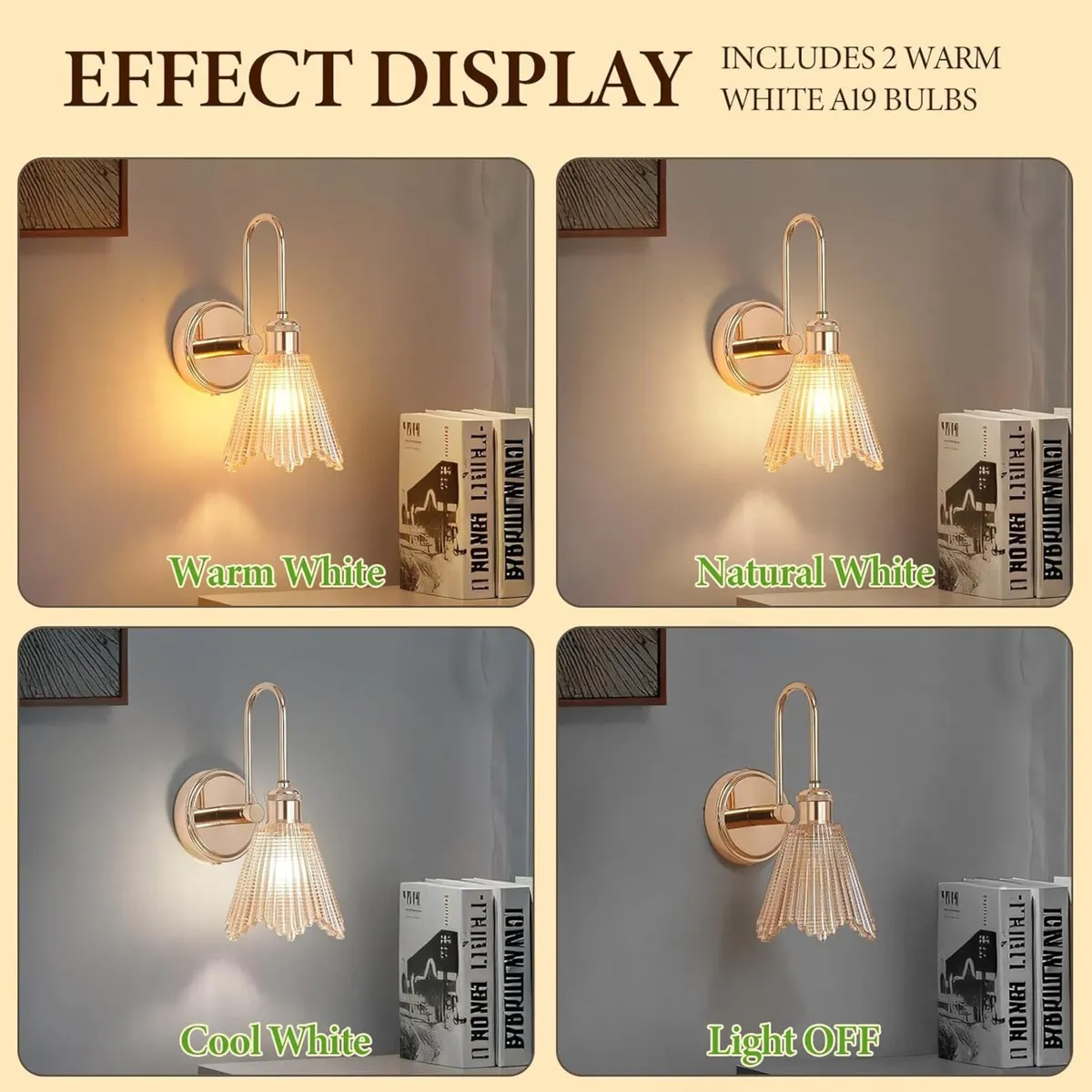 Wall Sconce Set of 2 Gold Vintage Light Fixtures - Image 2