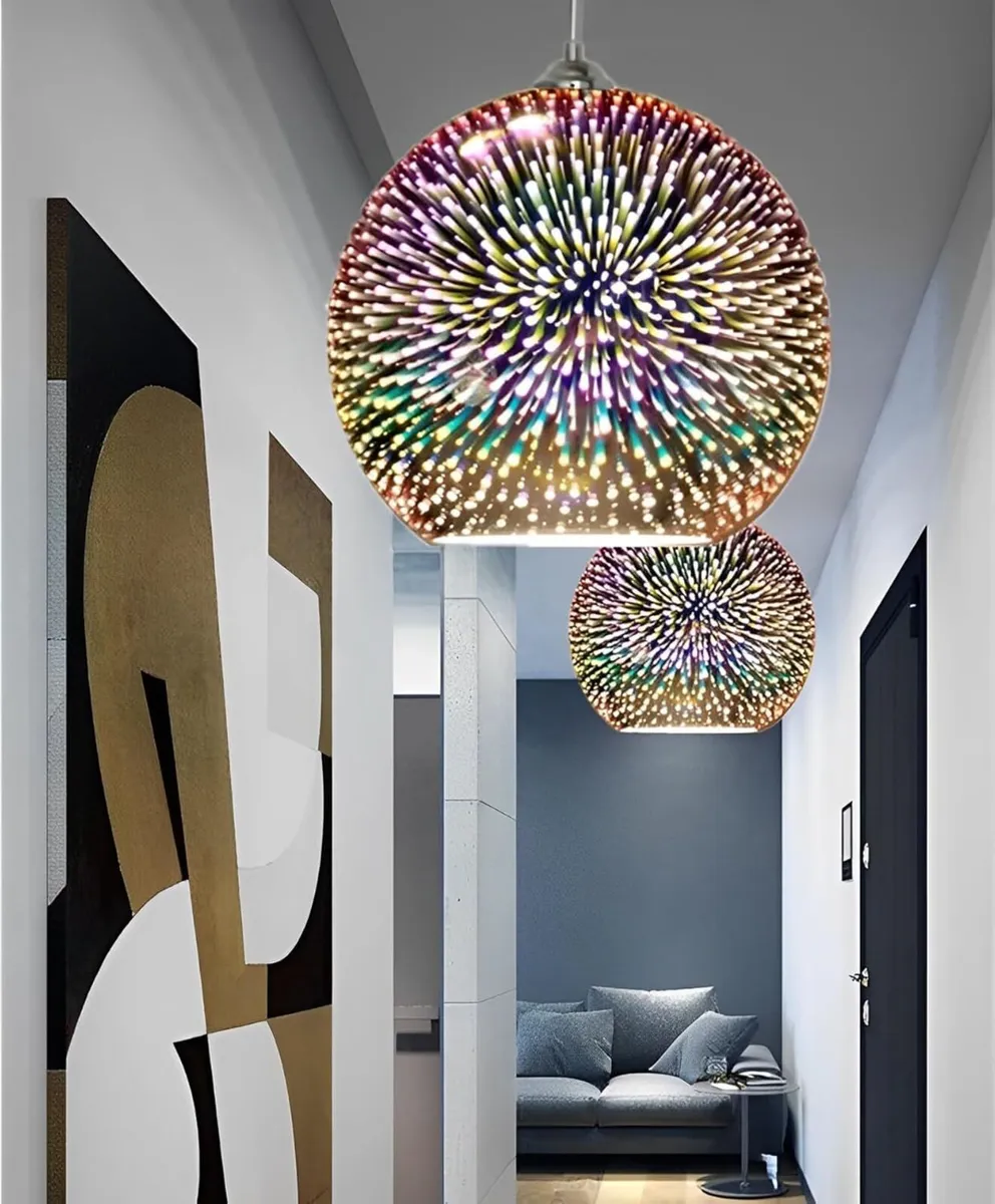 3D Firework Light Glass Pendant Shade Hanging - Image 2