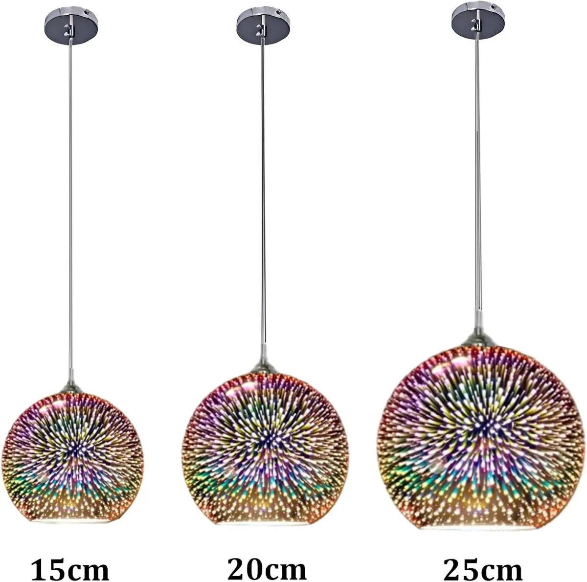 3D Firework Light Glass Pendant Shade Hanging - Image 4
