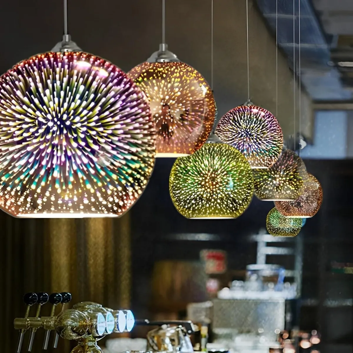 3D Firework Light Glass Pendant Shade Hanging - Image 3