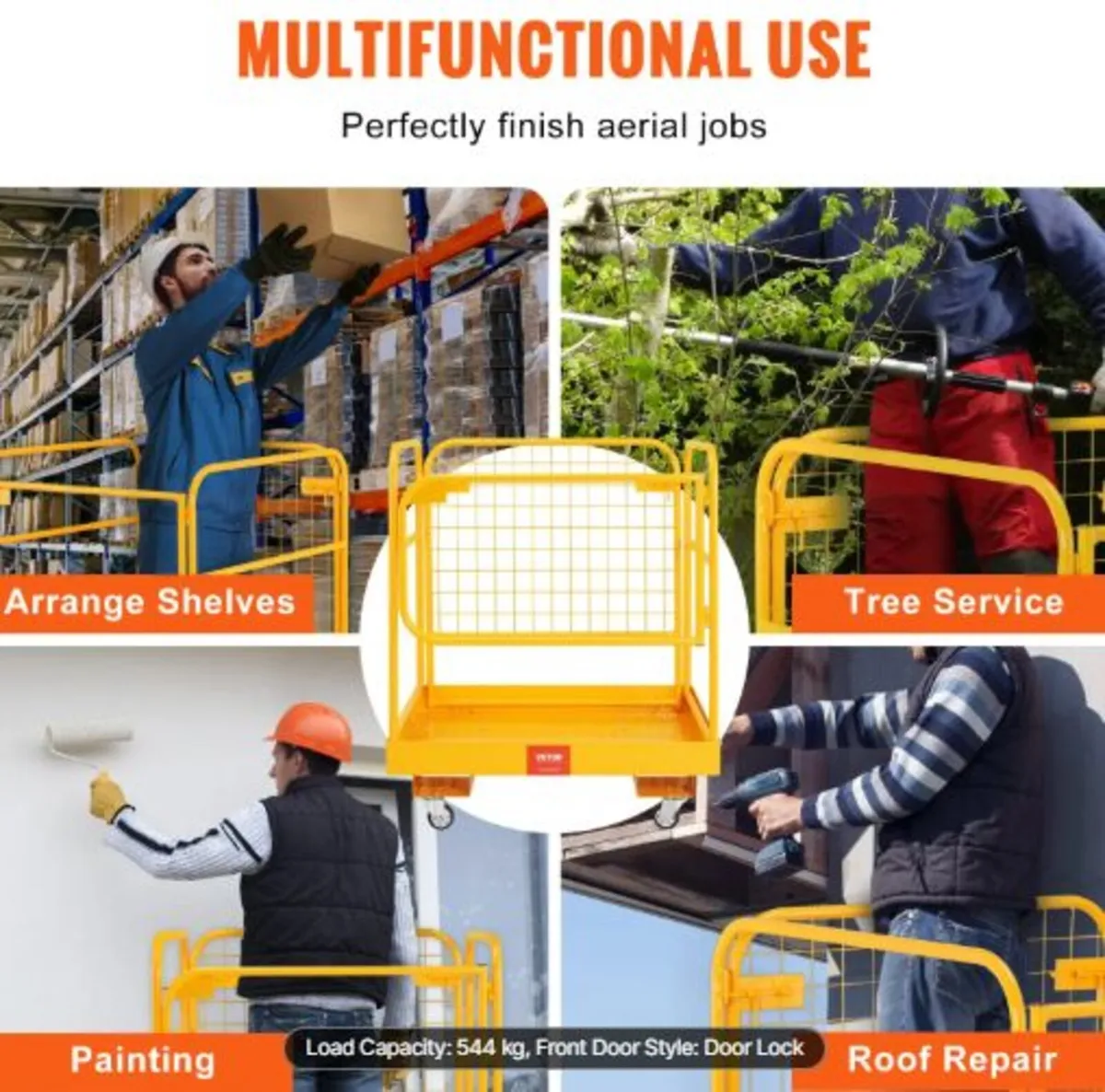 Forklift Safety Cage, 544.3 kg Load Capacity,91.4 - Image 4