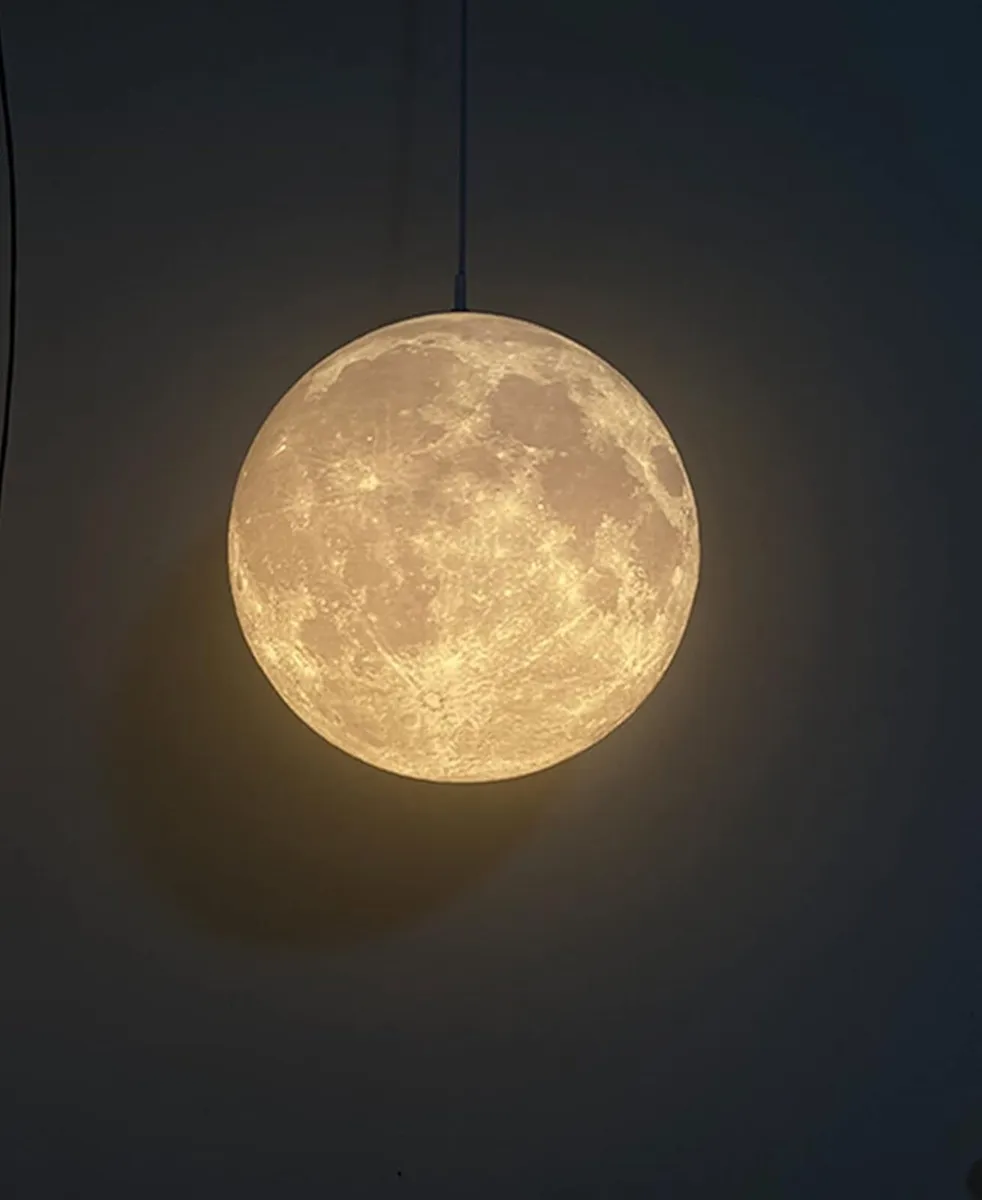 Moon Ceiling Pendant Light 3D Printing Shade - Image 1