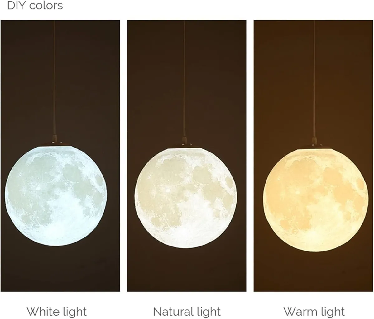 Moon Ceiling Pendant Light 3D Printing Shade - Image 3