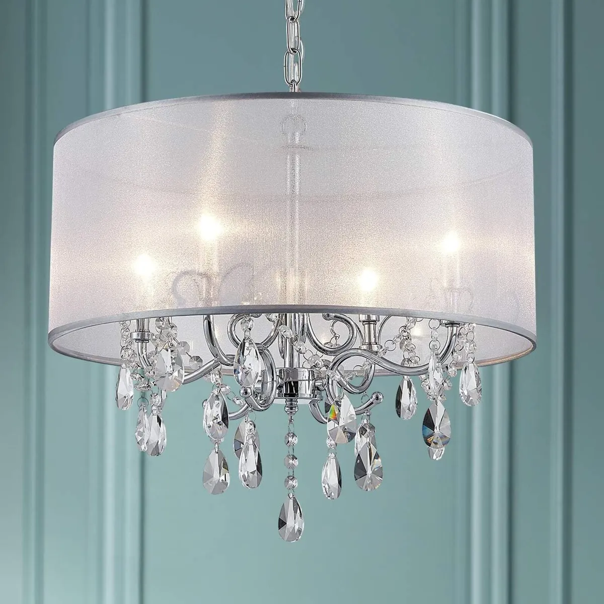 Modern Elegant Crystal Pendant Drum Chandelier 4 - Image 3