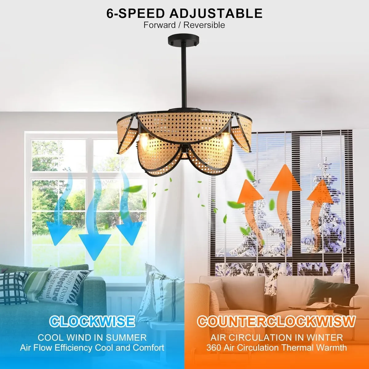 Boho Caged Ceiling Fan with Light and Remote - Image 4