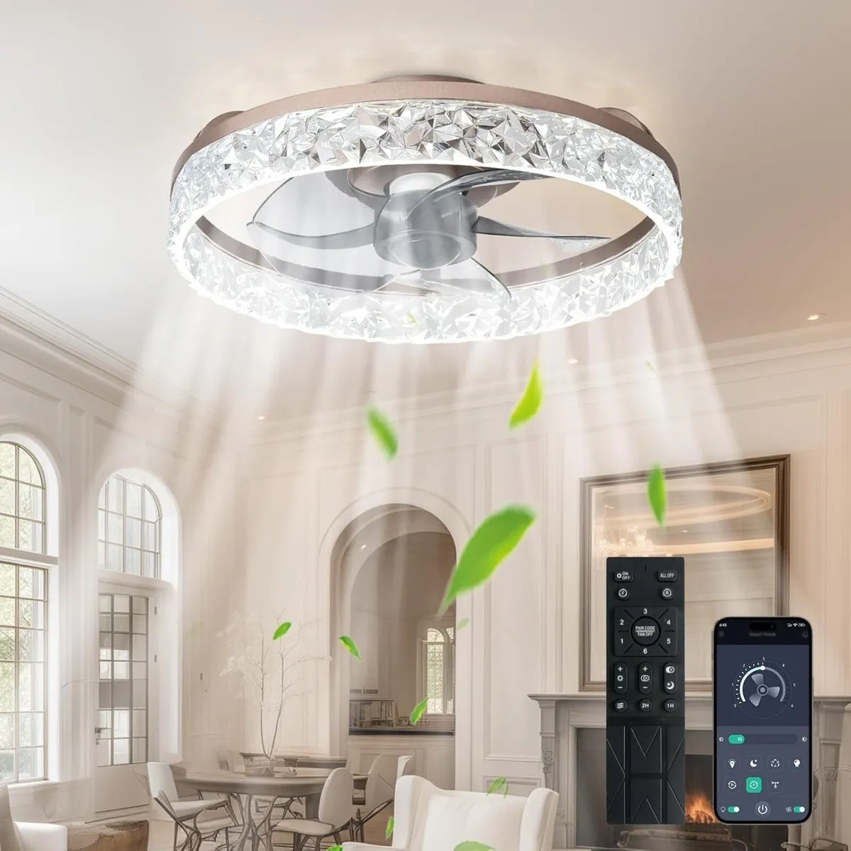 16-Inch Ceiling Fans with Lights: LED Fan Remote - Image 1
