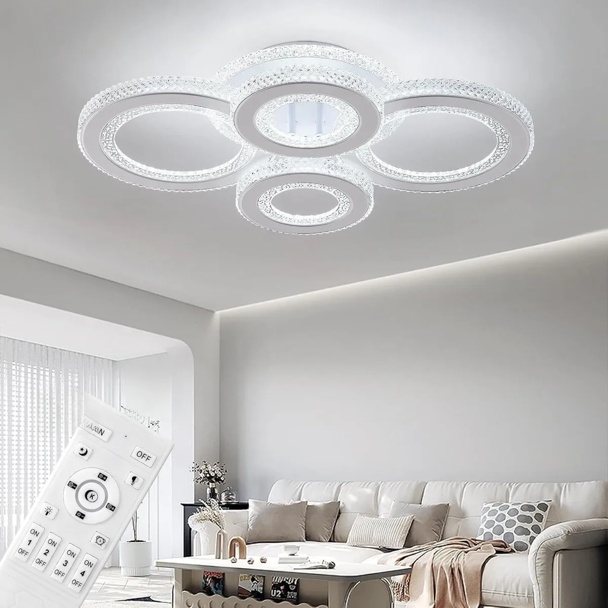 LED Ceiling Light 68W Modern Dimmable Lighting 5 - Image 1