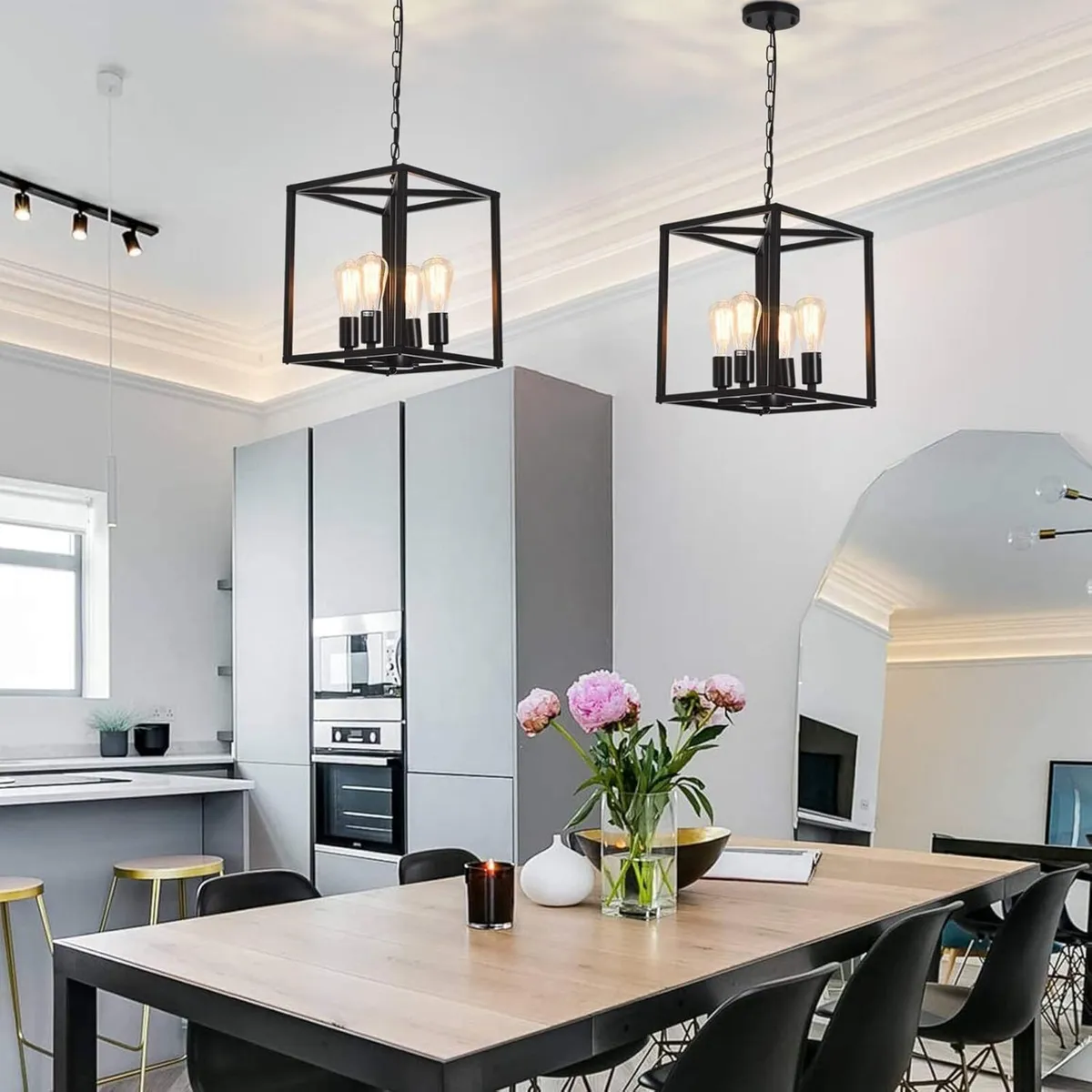 Vintage Lantern Pendant Light Industrial Metal - Image 2