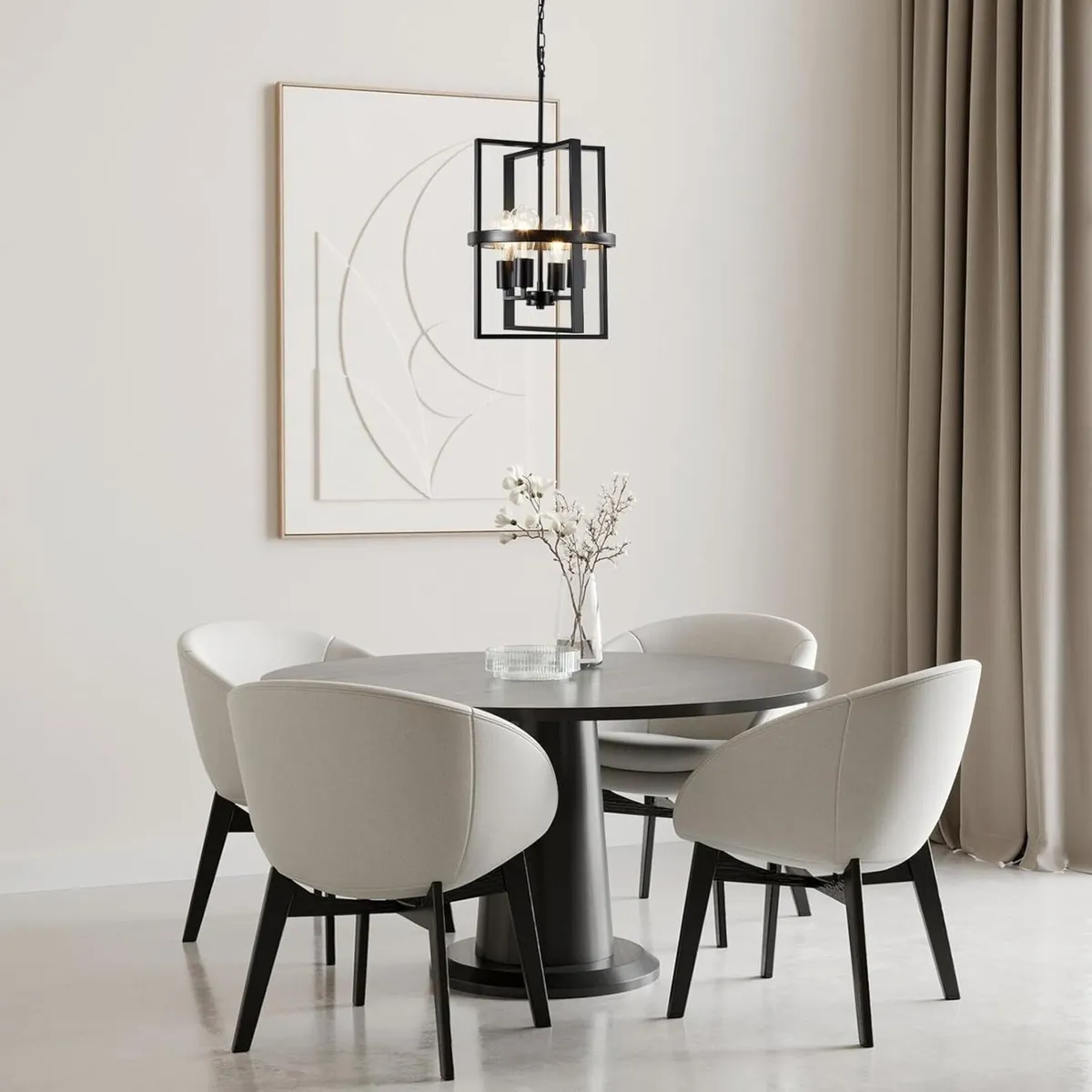 Black Chandelier 4 Lights Chandeliers Ceiling - Image 2