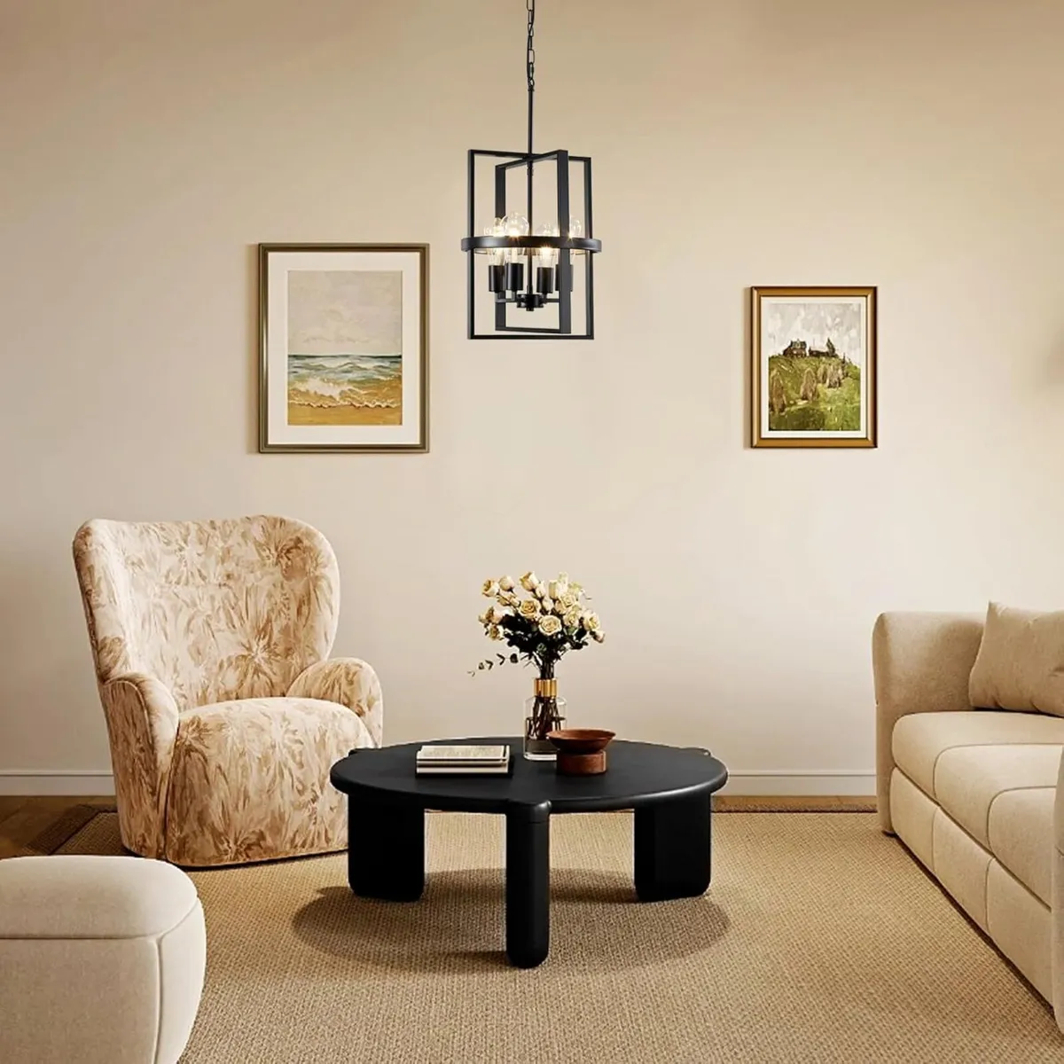 Black Chandelier 4 Lights Chandeliers Ceiling - Image 4