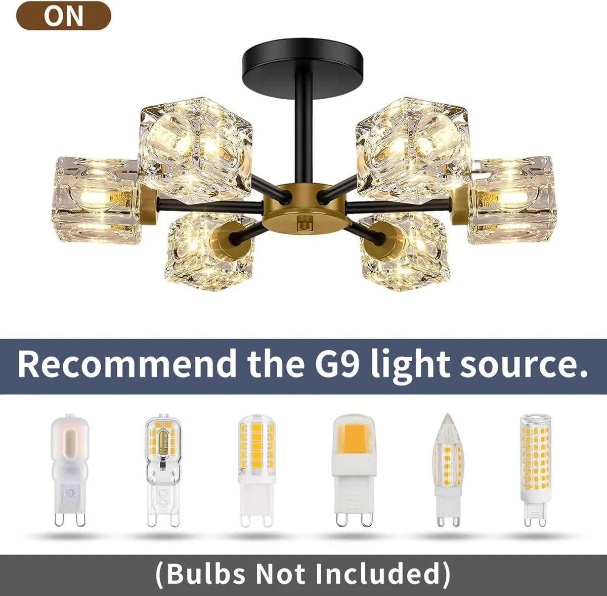 Modern Crystal Ceiling Pendant Light 6 Lights K9 - Image 3