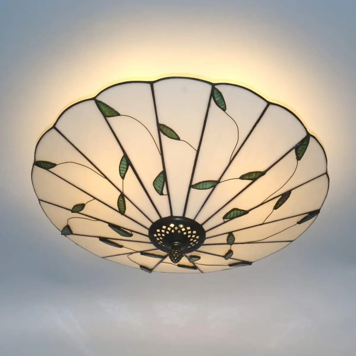 16 Inch Tiffany Style Stained Glass Ceiling Light - Image 1