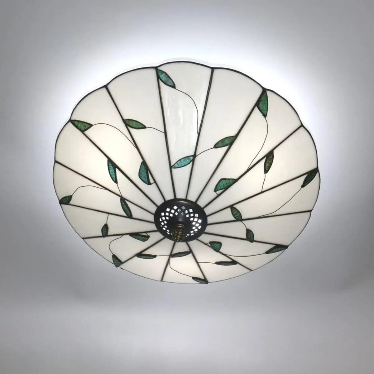 16 Inch Tiffany Style Stained Glass Ceiling Light - Image 2