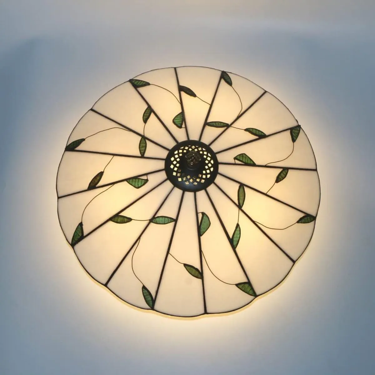 16 Inch Tiffany Style Stained Glass Ceiling Light - Image 4