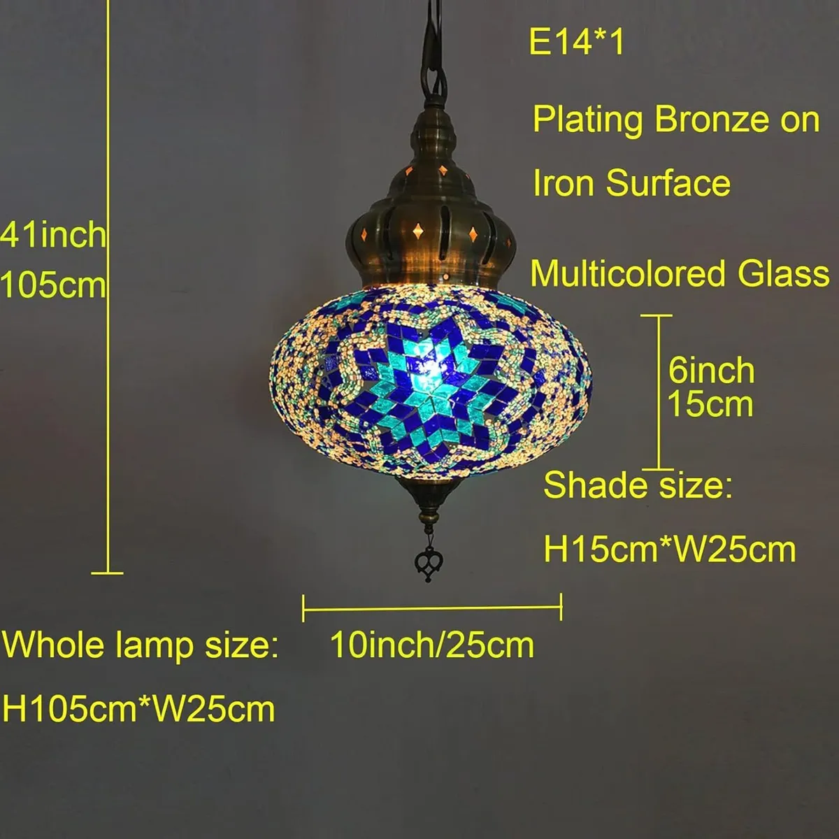 (12 Colors) Hanging Ceiling Mosaic Lamp Light - Image 2