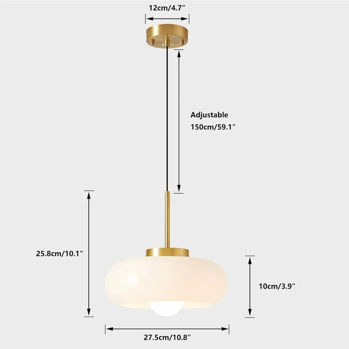 Modern Retro Pendant Light with Creamy White or - Image 2