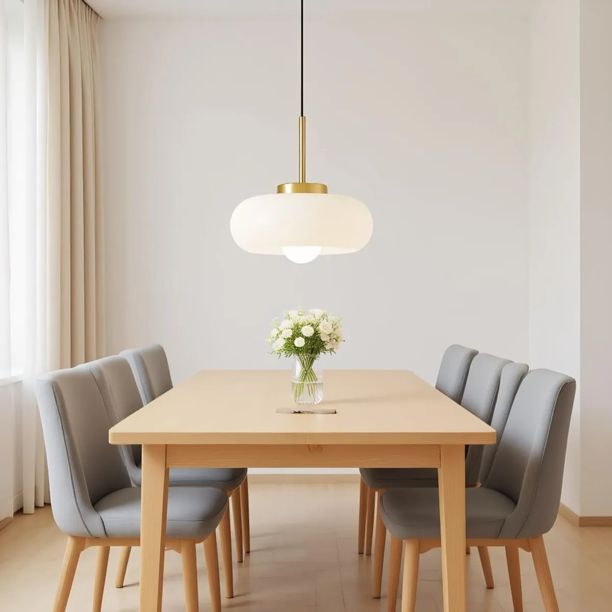 Modern Retro Pendant Light with Creamy White or - Image 3