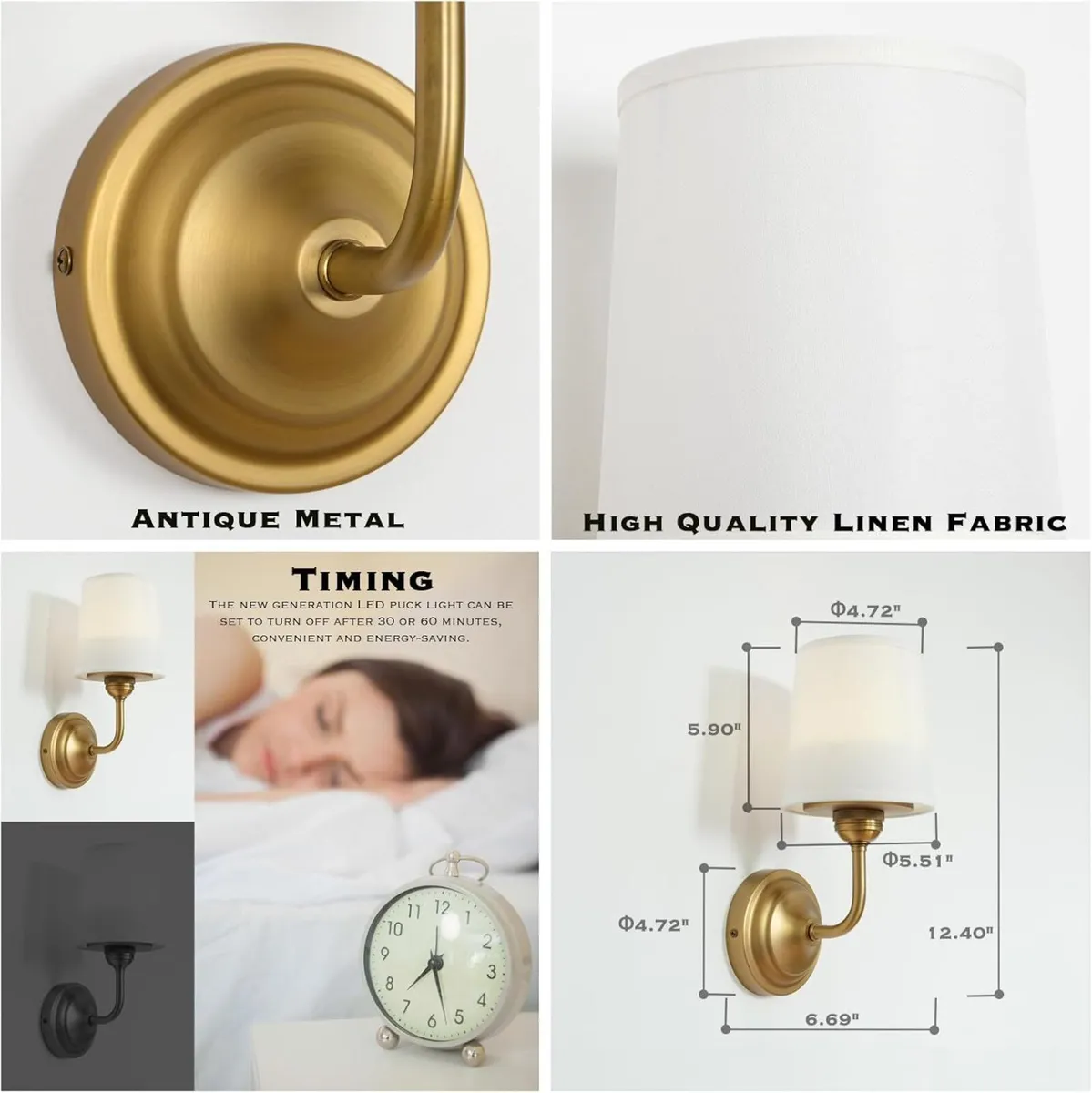 Vintage Gooseneck Battery Operated Wall Sconce - Image 3