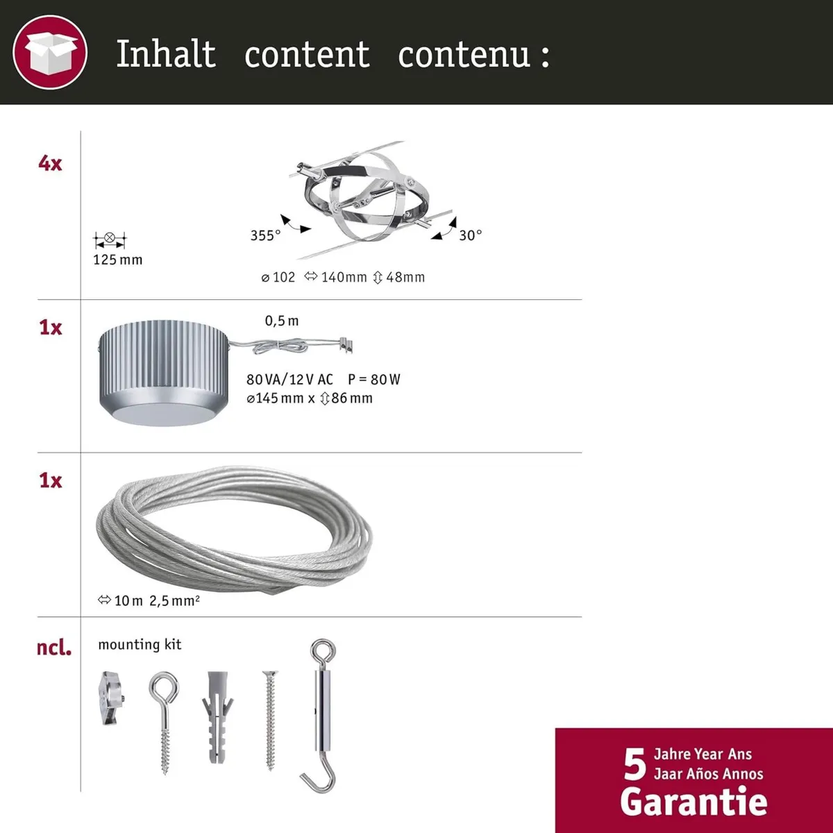 Cable Lighting System – Cardan Set Extendable Max - Image 4