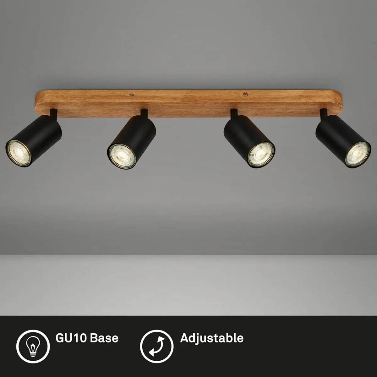 - Ceiling Light Vintage Swivelling Wooden Base - Image 4