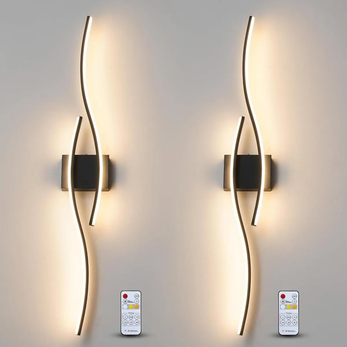 LED Wall Lights Set of 2 Dimmable Hardwired - Image 1