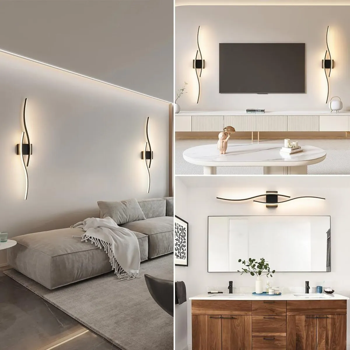 LED Wall Lights Set of 2 Dimmable Hardwired - Image 3