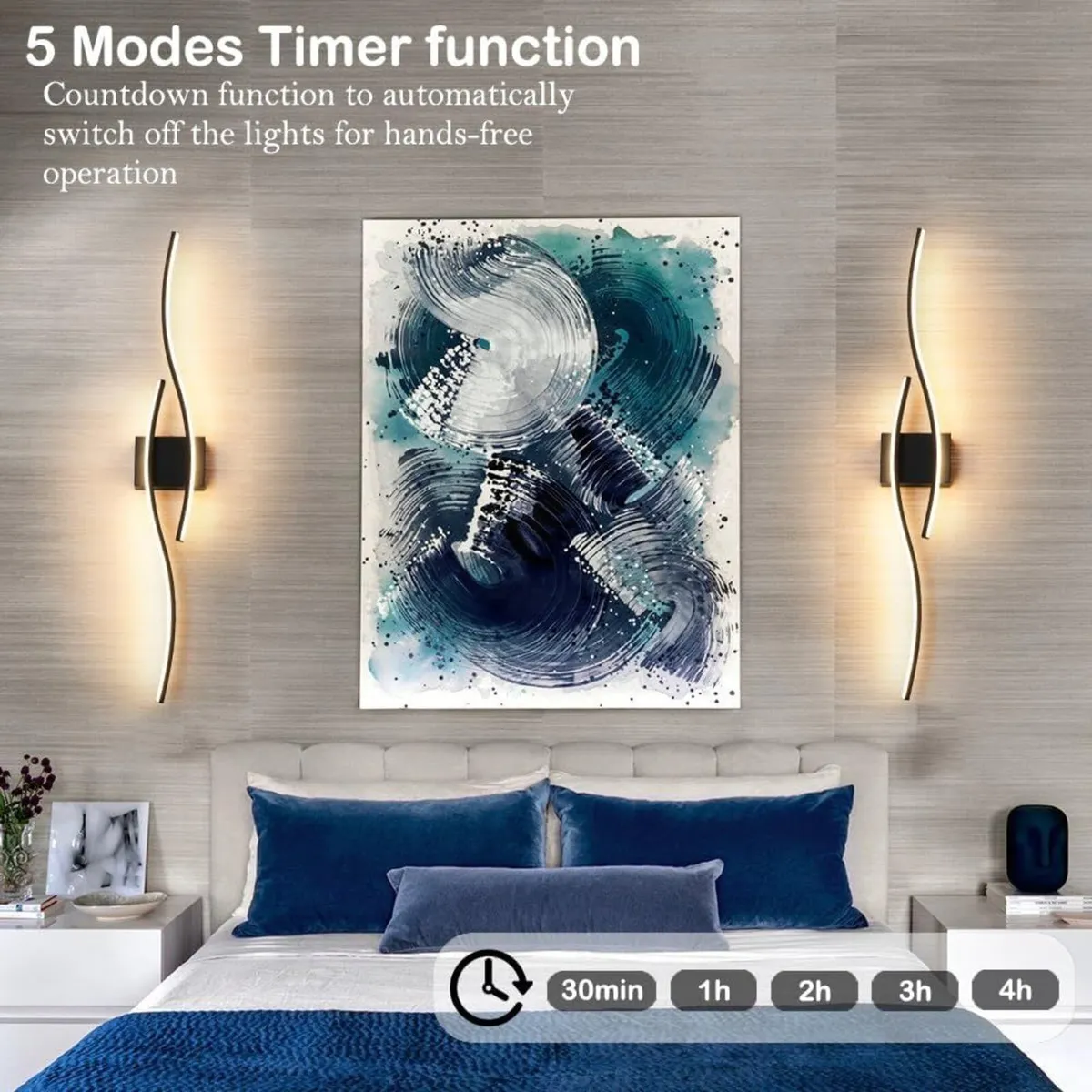 LED Wall Lights Set of 2 Dimmable Hardwired - Image 4